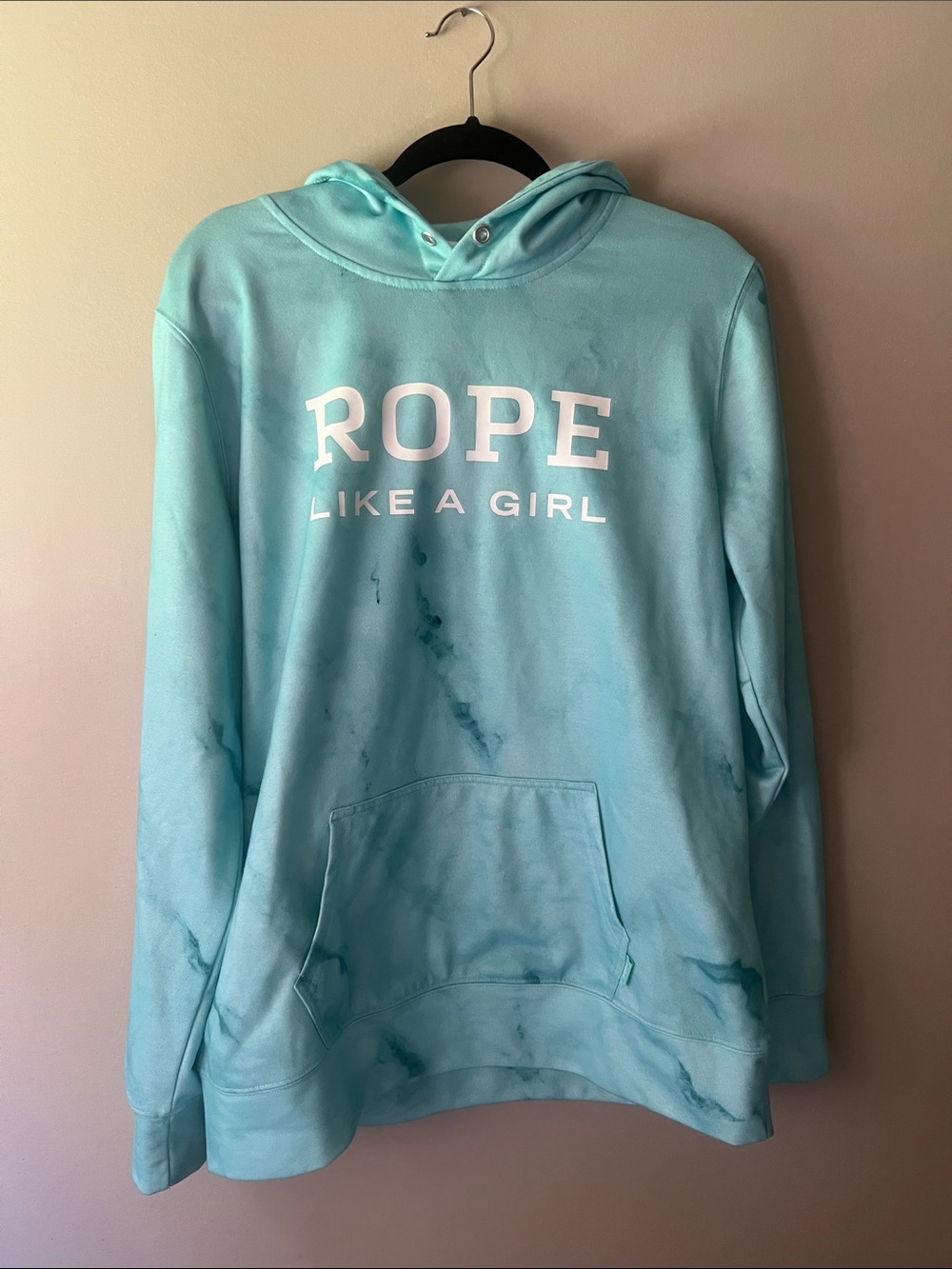 Hooey ‘ROPE Like A Girl' Aqua Tie-Dye Hoodie